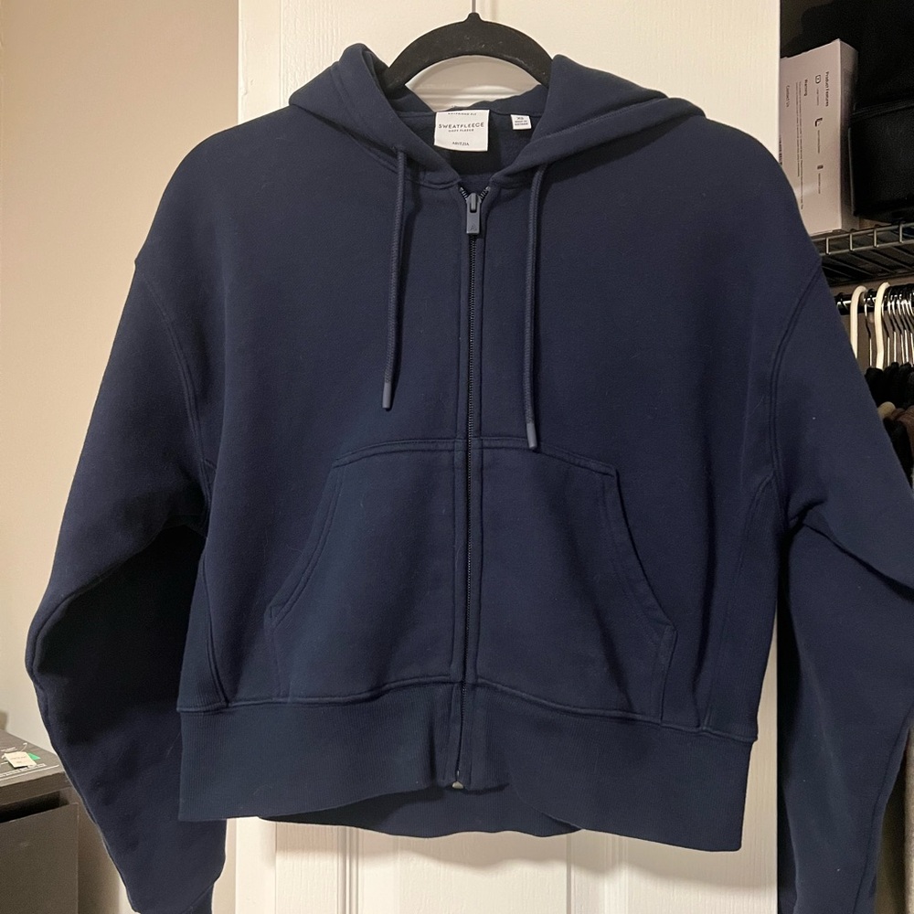 Aritzia Dark Blue Sweatfleece Hoodie